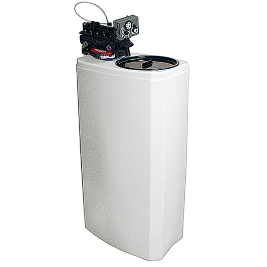 ablandador de agua automático, capacidad 8 litros, 800 litros/h, reserva de sal 25 kg