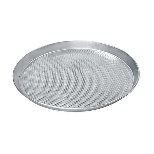 Bandeja redonda para pizzas ø 240 mm en aluminio, perforado ø 3 mm